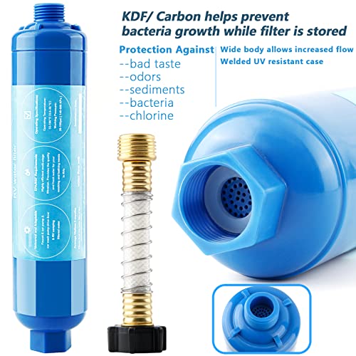 RV Water Filter Inline Water Filter with Flexible Hose Protector, NSF