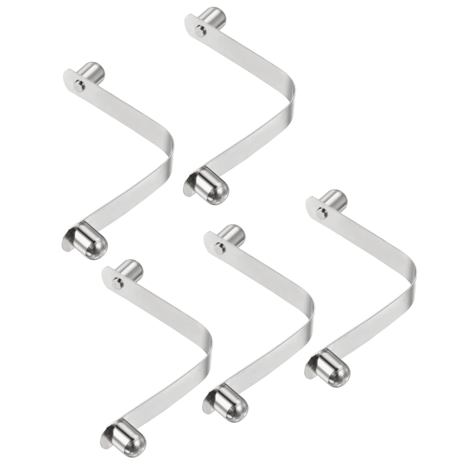 PATIKIL 12x9.5mm Kayak Paddle Snaps, 5 Pack Pole Push Button Spring Clips Steel Solid Button Locking Tube Double Pins for Camping Awning Tent Pole