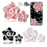 350buy 3D Alloy rhinestone crystal Camellia or Bow DIY Mobile Phone Case Decoration Pink
