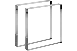 CiaoHER 1in Thickness 8in Square Acrylic Cube Display Block Clear Polished Pedestal Stand Riser Solid Base 8" x 8" x 1", 2 Pack
