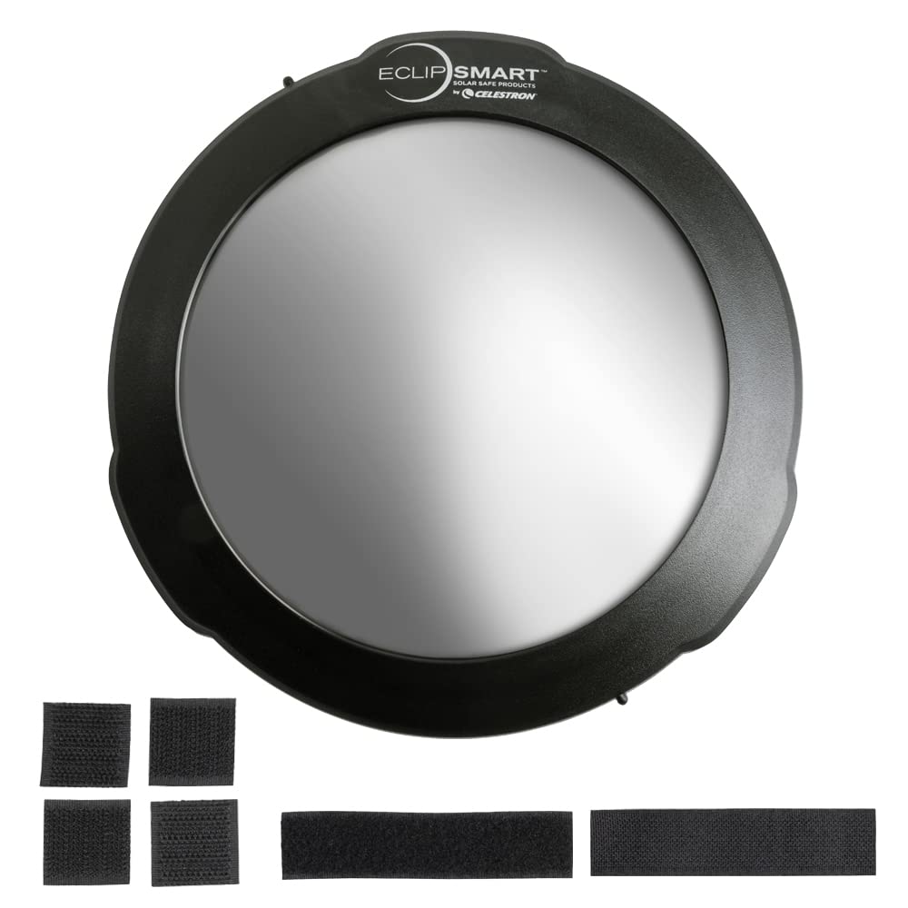 Celestron 94244 EclipSmart Solar Eclipse Telescope Filter – ISO 12312-2 Compliant, Secure Fit with Solar Safe Film, Works with 8” Schmidt-Cassegrain/EdgeHD Telescopes, Black