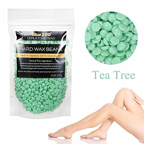 Hair Removal Hard Wax Beans - Mabox Painless Waxing Ideal for Removal of Bikini and Body Hair on All Skin Types - Easy Depilatory & No Strips Required 100g (Green)