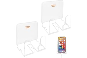 Desing Wish Wall Phone Holder, Wall Mount Phone Holder Adhesive Cell Phone Stand Acrylic Phone Wall Mount for Bed, Desk, Shower, RV/Motor Home (2 Pack Silky White)