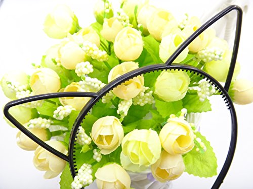 Bonnie Z. Leonardo Girls Ladies Comfortable Plastic Cat Ears Headband Black 1pcs