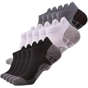 Men's No Show Athletic Socks, Cushioned Breathable Anti Blidster Running Walking Low Cut Socks 10 Packs