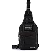 WOLFpak 9L Tactical Sling Bag |Concealed Carry CCW Backpack |Military Crossbody EDC Daypack Molle Chest Shoulder Pack for Hiking, Travel, Work | (Black Phantom)