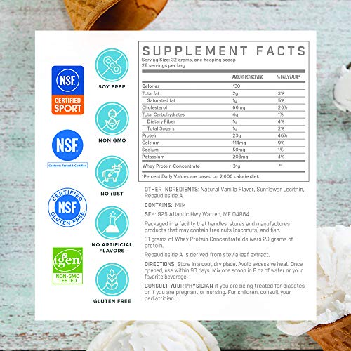 SFH Pure Whey Protein Powder (Vanilla) Best Tasting 100 Grass Fed Whey