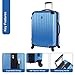 Lucas Outlander Hard Case 24 inch Expandable Rolling Suitcase With Spinner Wheels (One Size, Blue)