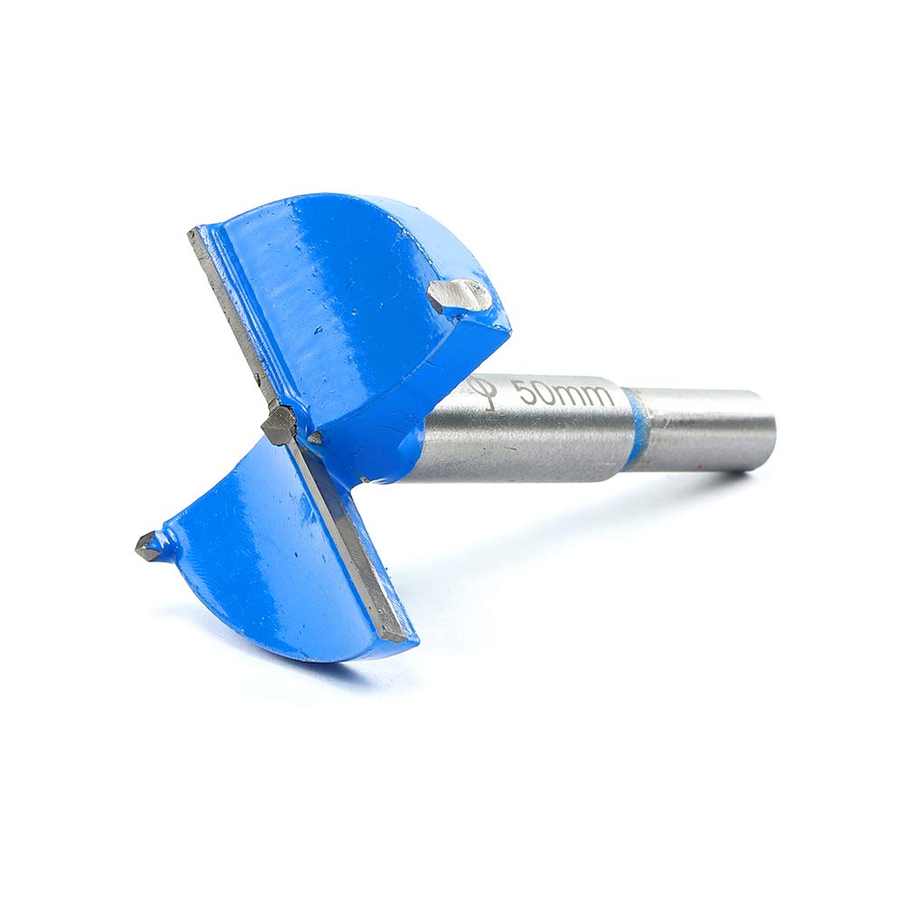 2 Inch 50mm Forstner Drill Bit Woodworking Hole Saw Wood Cutter,Professional Alloy Steel Wood Drilling Woodworking Hole Boring Bits Power Rotary Cutting Tool (Blue)