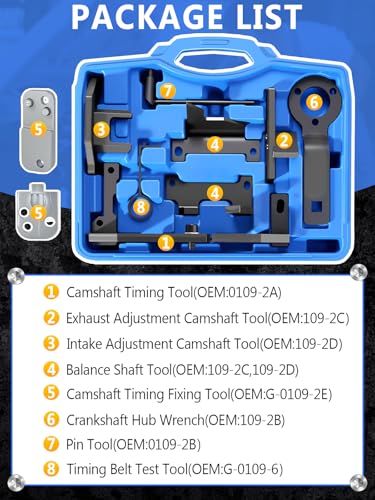 Wvoillty 10pcs Engine Adjustment Tool Set Compatible with Peugeot, Citroen, Vauxhall, for 1.2 Vti (VVT) /GDI PureTech Petrol, 109-2A, 0109-2B, 109-2C, 109-2D, G-0109-2E