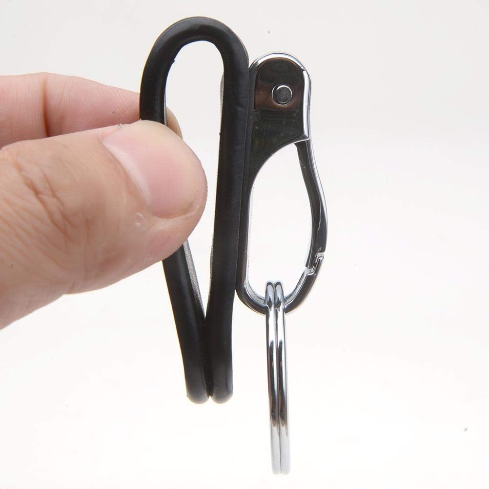 Keychains for Men, Liangery Leather Keychain with Metal Keyring Belt Key Chain Hook Stainless Steel Key Ring Holder Gift Key Keychain with Detachable Key Rings for Keys: Office Products