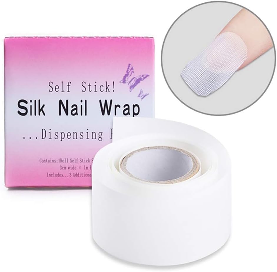 Xiton 1 Roll Self Adhesive Silk Nail Wrap Reinforce Nail Protector For Uv Gel Acrylic Nails Silk Wrap Nail Art Tool Nail Tapes For Salon Or Home Use