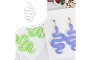 XAEKICR Polymer Clay Cutter Snake Shape – Curvy Clay Earring Cutter for Polymer Clay Jewelry, Bold Clay Tools for DIY Earrings, Halloween Crafts and Y2K Accessories