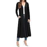 Kinnette Women's Long Cardigans Floor Length Open Front Lightweight Long Sleeve Duster Maxi Cardigan with Pockets