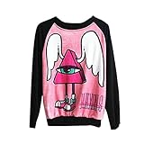 ETOSELL Korea Girls Long Sleeve Eye Print Tops Blouse Pullover Sweatshirt