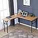Need L Shaped Desk, Folding Computer Desk, 55 inches x 55 inches L Desk for Home Office, One-Step Assembly Foldable Table, Teak and Black