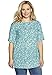 Woman Within Women's Plus Size Perfect Printed Short-Sleeve Boatneck Tunic