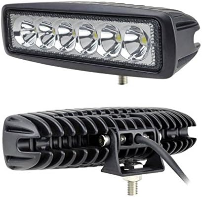 6 inch 18W Spot Flood LED Work Light Bar 12V 24V 1380lm 4x4 Car Accessories Offroad Driving Lamp for UAZ SUV Lada Pickup Truck ATV (18W Spot Beam)