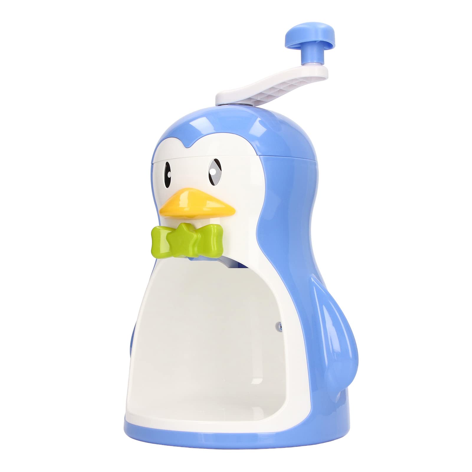 Shaved Ice Machine, Manual Ice Shaver ABS Shaved Ice Machine Penguin Shape Blue Household Portable Manual Snow Cone Maker Machine with Container Kitchen Accessories