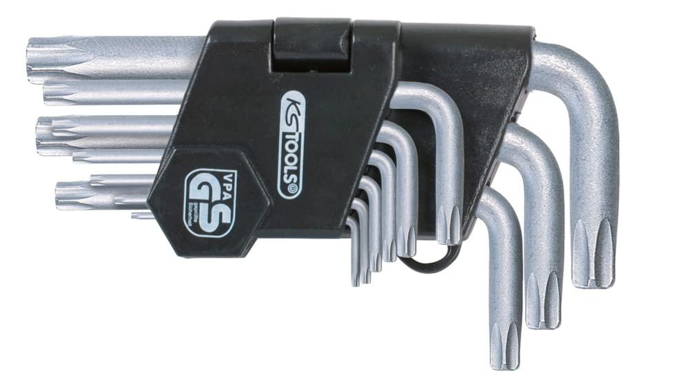 KS TOOLS 151.2360 Set of 9 Short Torx Male Keys - Practical and Easy to Use Repair Kit - Tools for DIY and Professionals