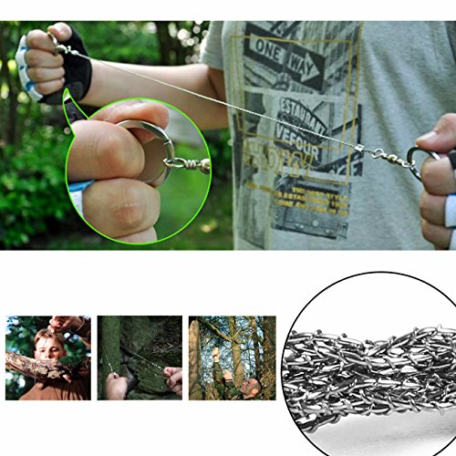 BlueStraw Survival Wire Saws Hand Pocket Steel Chain Wire Saw Camping