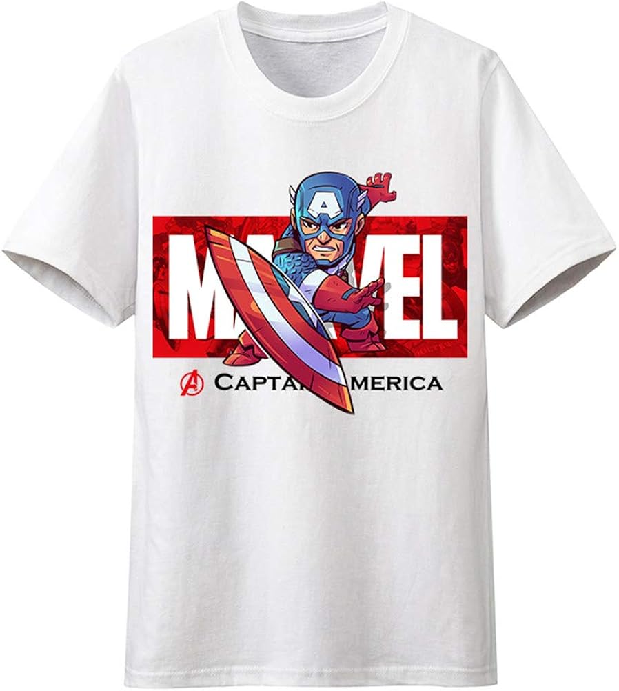 Amazon Marvel マーベル アベンジャーズ Captain America キャプテン アメリカ メンズ レディース Tシャツ 夏服 半袖 シャツ Tシャツ カットソー 通販