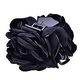 Cfalaicos Elegant Flower Hair Claw Jaw Clips (Black)