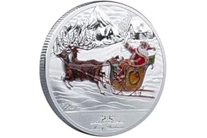 WOOER Merry Christmas Santa Claus Commemorative Collection Coin,Happy New Year (A)