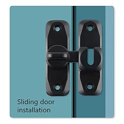 FIREFLYWEB Flip Door Latch Black 180 Degree Heavy
