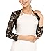 Grabsa Women’s 3 4 Sleeve Lace Shrugs Bolero Cardigan Crochet Sheer Crop Jacket