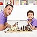iBaseToy Folding Wooden Chess Set with 60 Game Rules Cards for Adults Kids Beginners Large Chess Board - 15