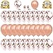 Makkow Rose Gold Balloons - Confetti & Latex Balloons (32 pcs) 12 inch Premium Party Balloons for Bridal Shower Decorations Wedding Birthday Decorations, Balloons for Party ! 2 pcs Ribbon included