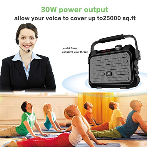 W WINBRIDGE Wireless PA System Portable, Voice Amplifier, Speaker with Microphone Bluetooth 30W Rechargable Sound System Life Saver Small Lightweigh WBH5