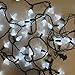 Holiday Essence Led Christmas Lights 60 Faceted LED String Lights Set C6 Green Wire Indoor and Outdoor Decoration, Patio and Christmas Tree Energy Efficient LED Bulbs, UL Listed Cool White