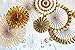 My Mind's Eye FYP108 Single Sided Glitter and Gold Party Fans Rosettes, Set of 8