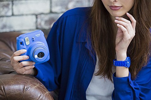 Fujifilm Instax Mini 9 Instant Camera - Cobalt Blue, Fujifilm Instax Rainbow Instant Mini Film (10 Pack), and Fujifilm Instax Groovy Camera Case - Black - Thumbnail 2