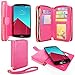 G4 Case, LG G4 Case, Cellularvilla LG G4 Wallet Bag Case, Premium Pu Leather Flip [7 Card Slots] Pocket Case, [Zipper Wallet] with Hard Soft [Magnetic Detachable] Back Cover for LG G4 (Pink)