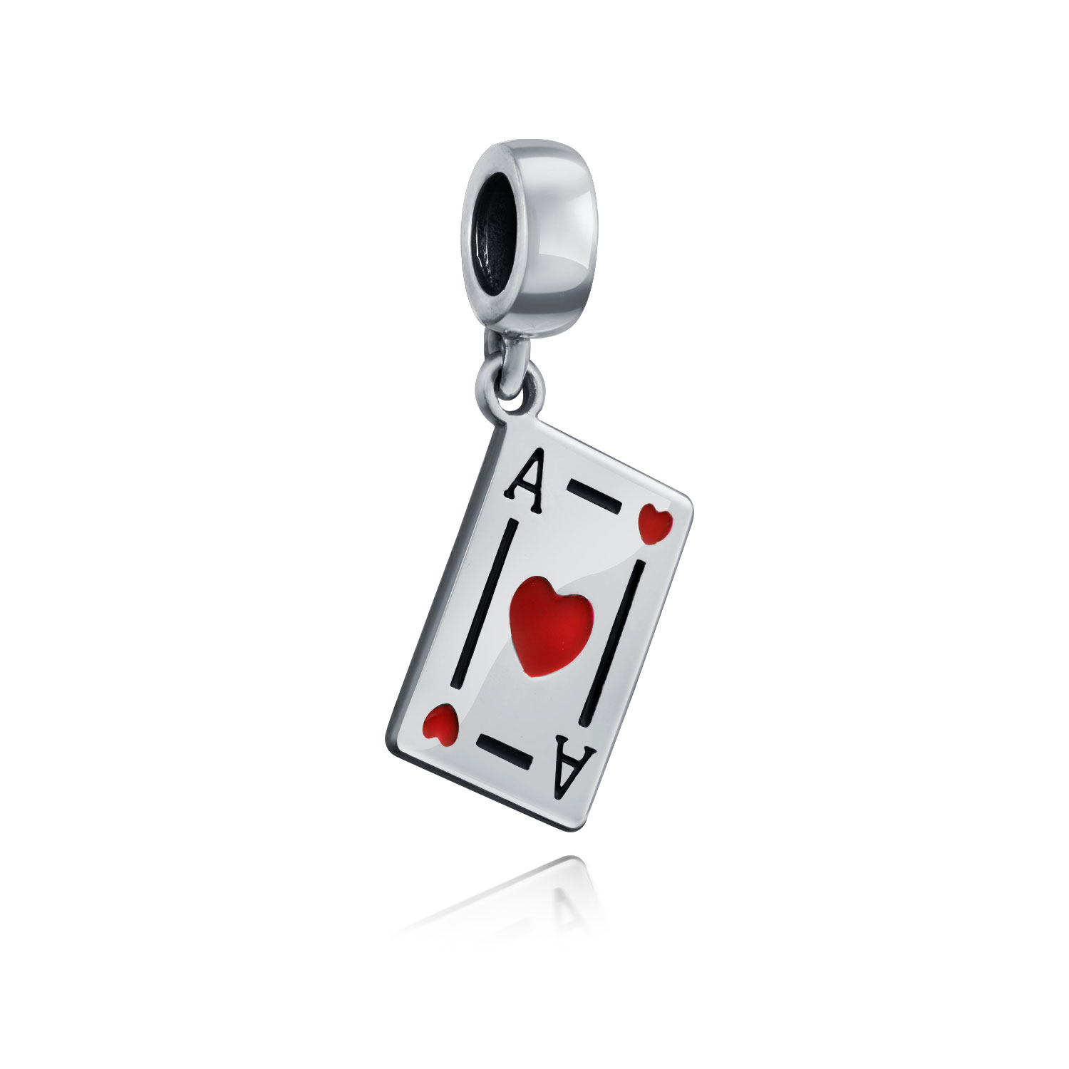 Bling Jewelry Good Luck Ace Of Hearts Poker Player Cards Casino Travel Dangle Charm Bead Sterling Silver Fits European Bracelet