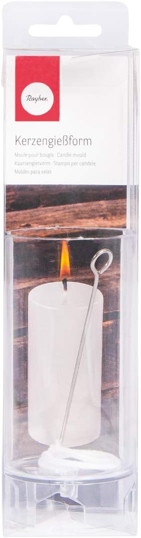 Rayher 3117100 Pillar Candle Mould and Wick for Candle Making Casting Mould for DIY Decorations Diameter 5 cm, Height 10 cm - Image 3