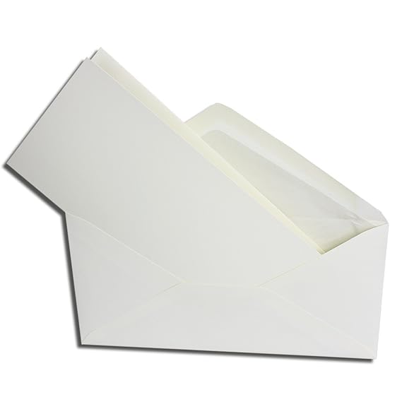 50 Stück // SET! Faltkarten Umschläge DIN Lang in Weiß // Größe: 21 x ...