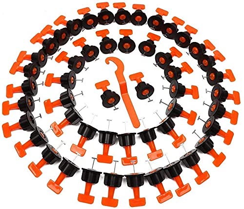 ECO GEN TOOLS Tile Levelling System, Reusable Tile Levellers Spacers for Building Walls Floors with Special Wrench Tile Leveling System 100PC