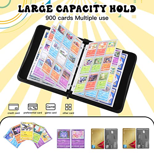 AZSPLS Trading Card Binder Holder with 50 Removable Sleeves,Holds up to