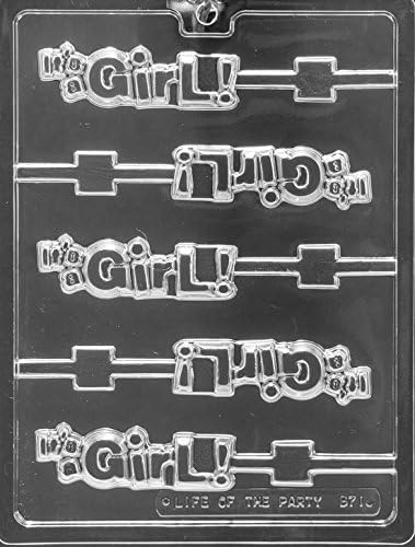 It's a Girl! Chocolate Lollipop Plastic Sheet Mould 5 on 1
