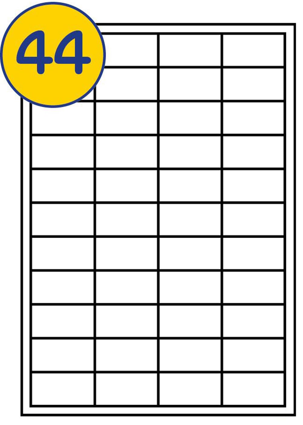 LABELS4U 500 Sheets A4, 44 Label per Sheet, Size 48.5 x 25.4mm (22000 Labels)