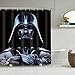 LIGHTINHOME Superhero In Star Wars Movie Shower Curtain Set Black Darth Vader Shower Curtain Panel Polyester Waterproof Fabric 72x72 Inch With 12-Pack Plastic Shower Hooks anti mildew