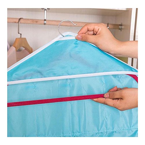 Closet Oranizer, [Blue] 16 Clear Pockets Over the Door Storage Closet Hanging Bag - Perfect for Shoes, Underwear, Socks, Bras and More! - Thumbnail 2