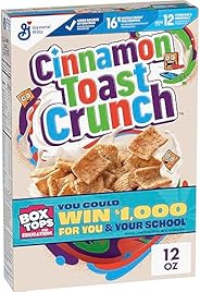 Original Cinnamon Toast Crunch Breakfast Cereal, Crispy Cinnamon Cereal, 12 OZ Cereal Box