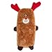 ZippyPaws Holiday Buddie Reindeer Squeaky Plush No Stuffing Dog Toy, Large