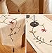 Ethomes Floral Embroidered Linen Cotton Burlap Beige 63 x 16 inches Approx Table Runner with Tassels