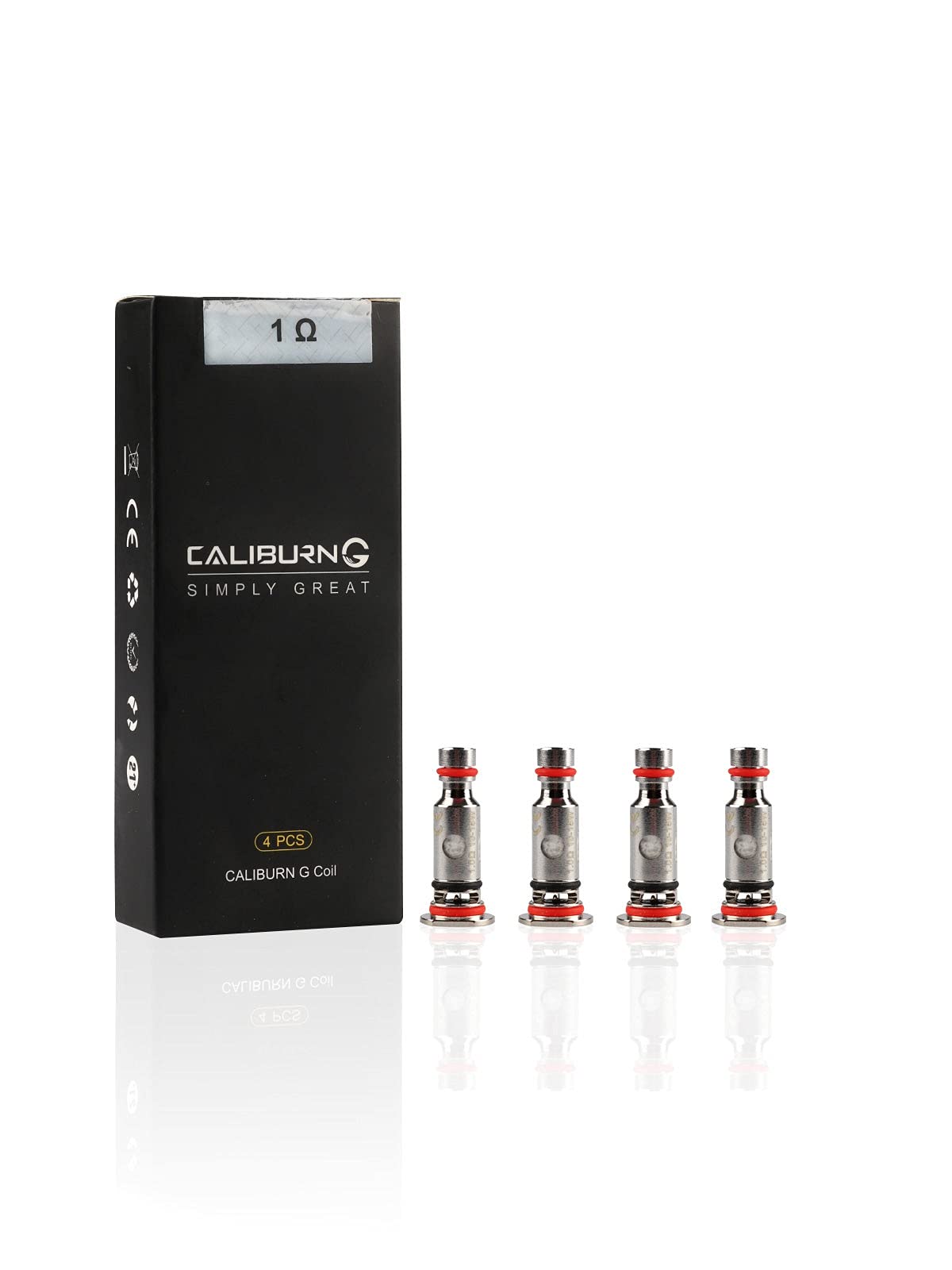 Uwell Caliburn G Replacememnt Coils, 1.0 Ohm, Works WIth Caliburn G, G2, GK2, KOKO Prime, Tenet and Ironfist L Pods, Pack of 4, No Nicotine
